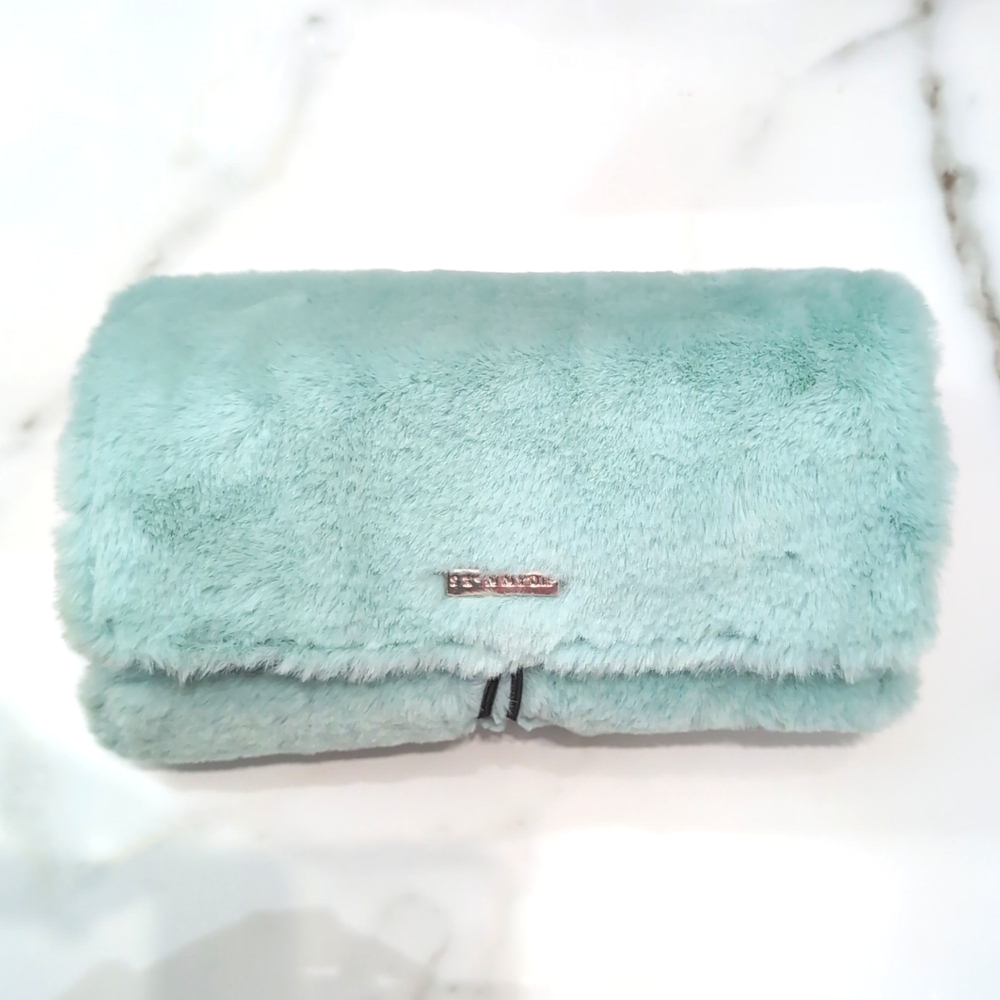 Skinnydip Faux fur Mint Makeup Roll bag
